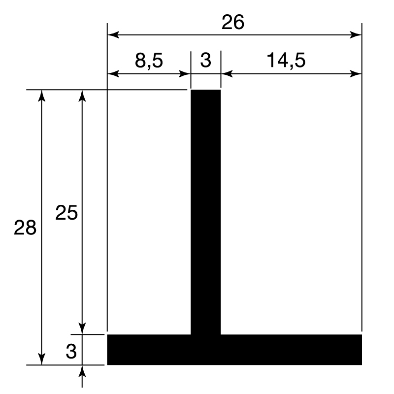 T-Profil gepresst / EN 755-2 / EN 755-9