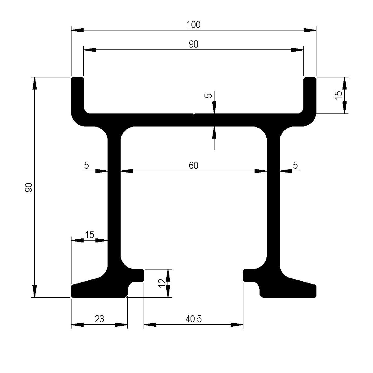 Querbohle zu Pritschen Plattform / EN 755-9