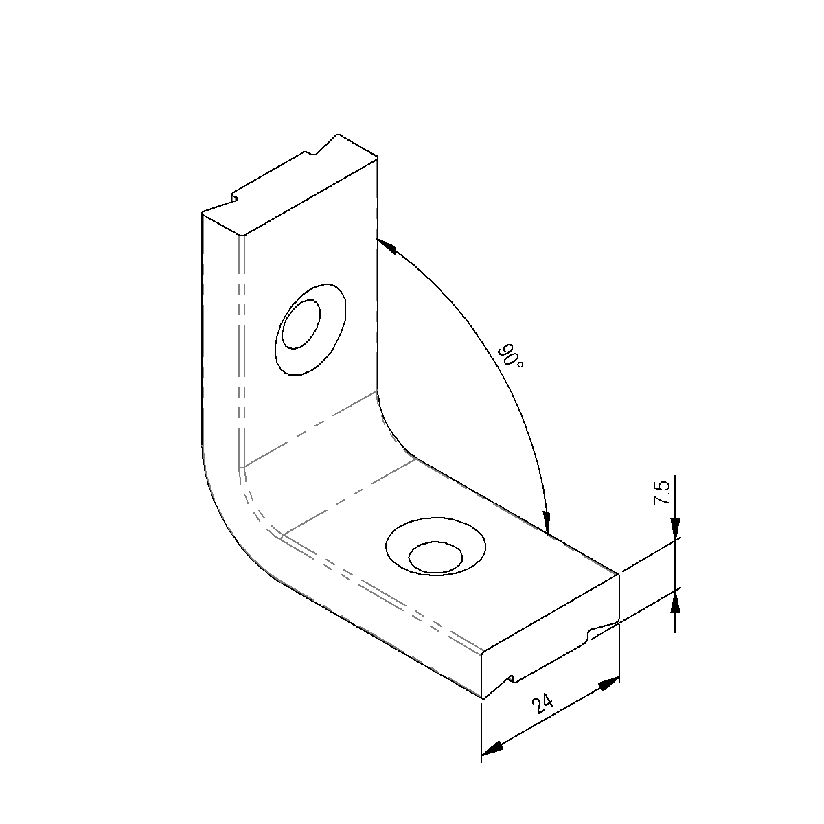 Cornière de fixation M6 sur système Veraflex