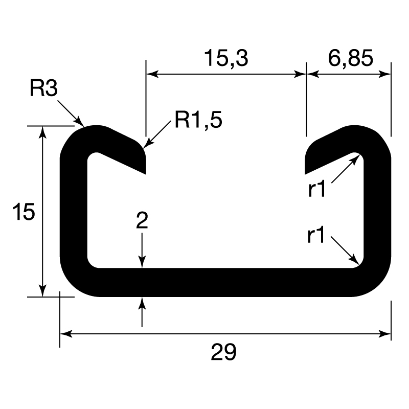 C-Elektroapparaterost-Profil / EN 755-2 / EN 755-9