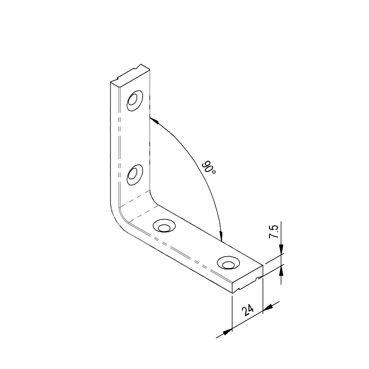 Cornière de fixation M6 sur système Veraflex