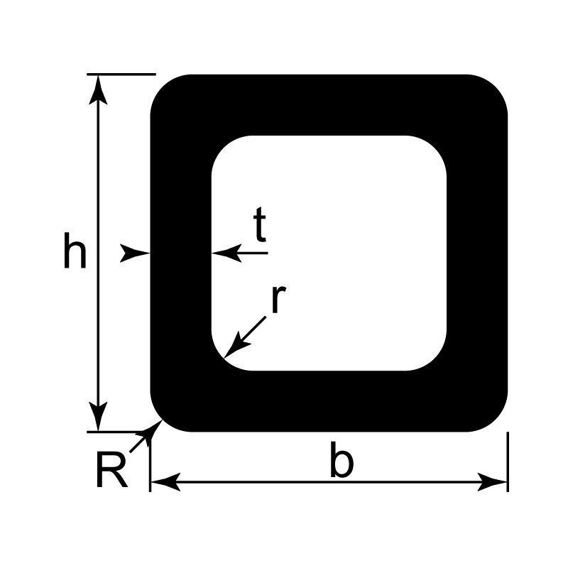 Quadratrohr gepresst / EN 755-2 / EN 755-8