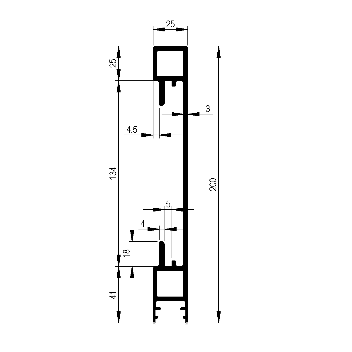 Oberes Randprofil für Zurrschiene zu Bordwand 25 mm Euroclip / EN 755-9
