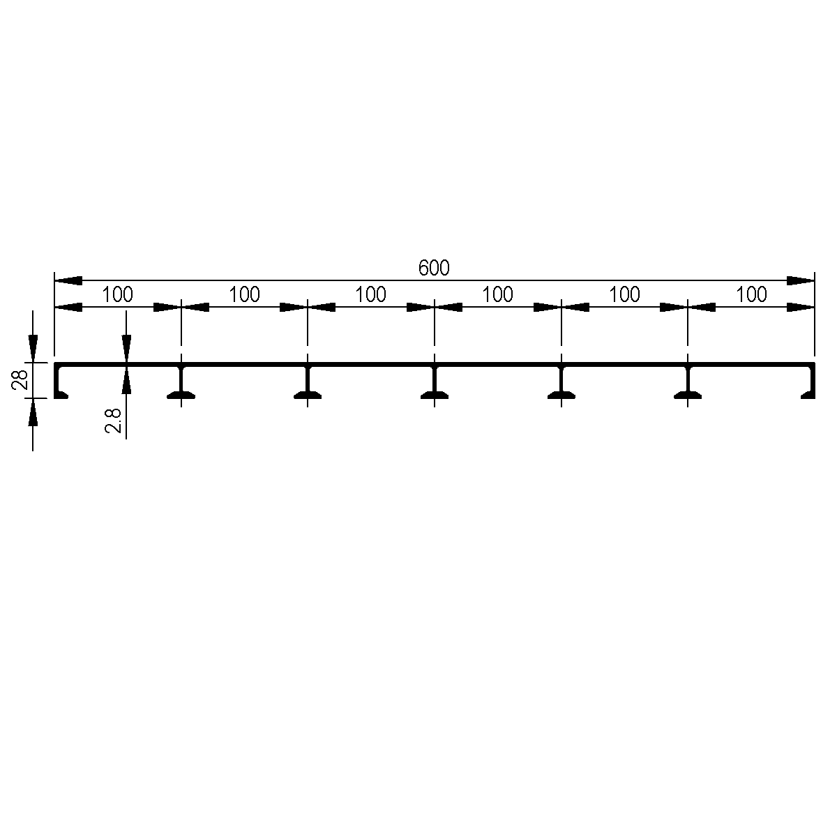 Begehbares Plankenprofil