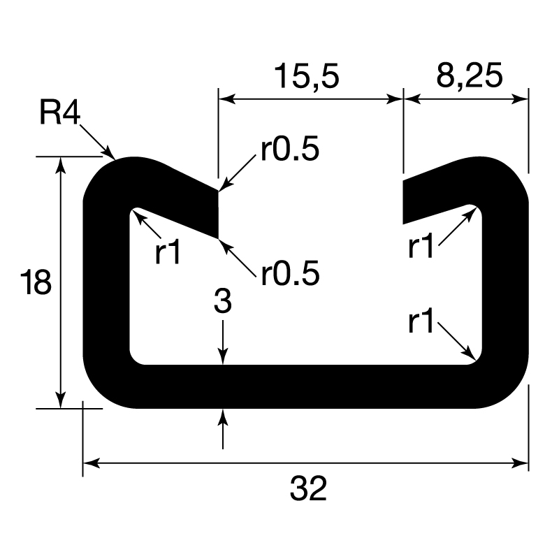 C-Elektroapparaterost-Profil / EN 755-2 / EN 755-9
