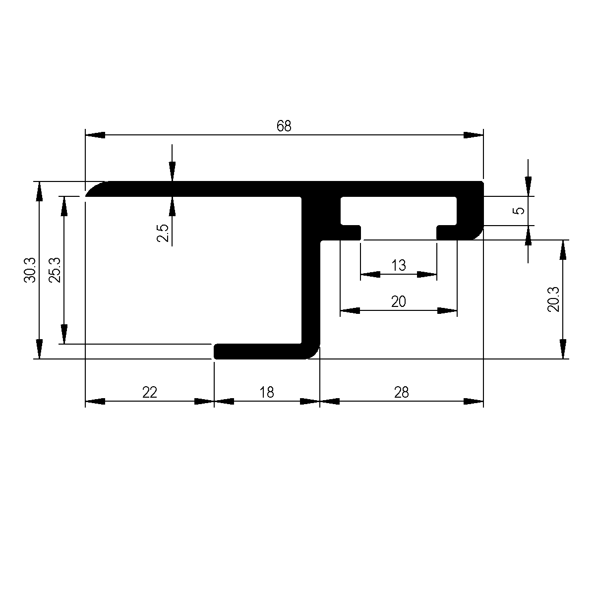 Türrahmenprofil zu Kastenwagen / EN 755-9