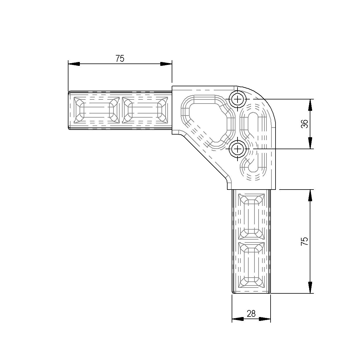 Pièce d'angle supérieur  sur bâches et support de tuyaux