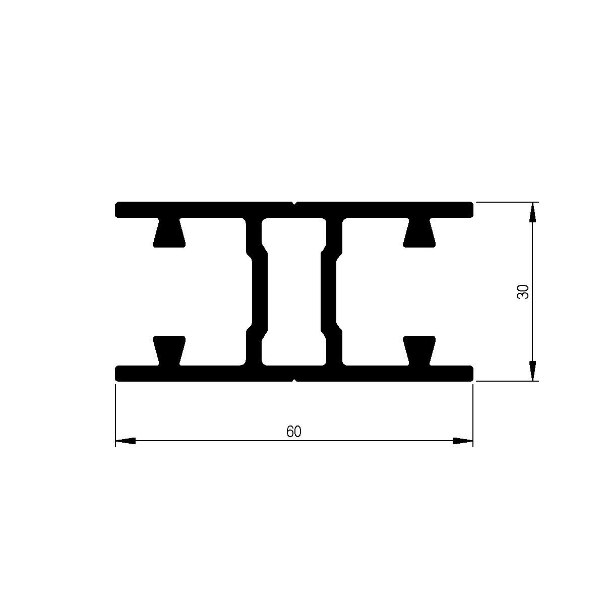 Profilé à deux rainures sur Veraflex Système
