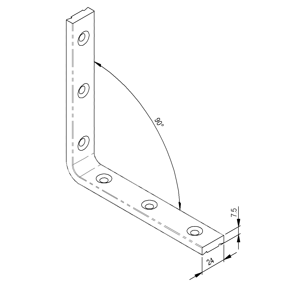 Befestigungswinkel M6 zu Veraflex System