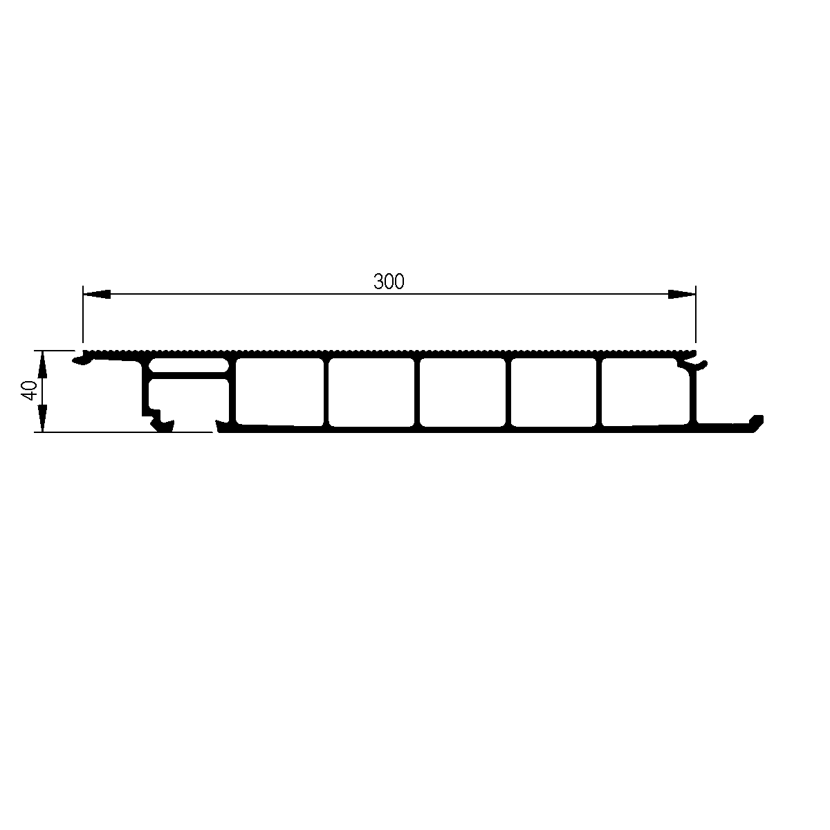 Profilé de plancher 40 strié sur plate forme / EN 755-9