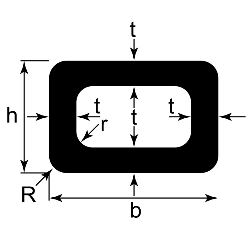 Rechteckrohr gepresst / EN 755-8