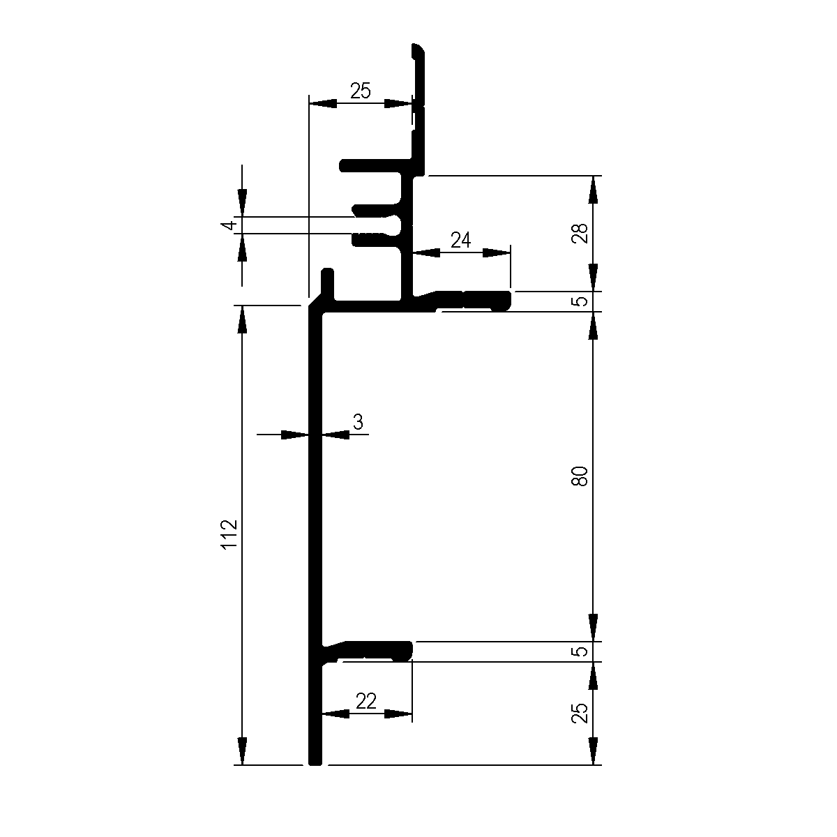 Profilé de rive inférieur sur fourgon