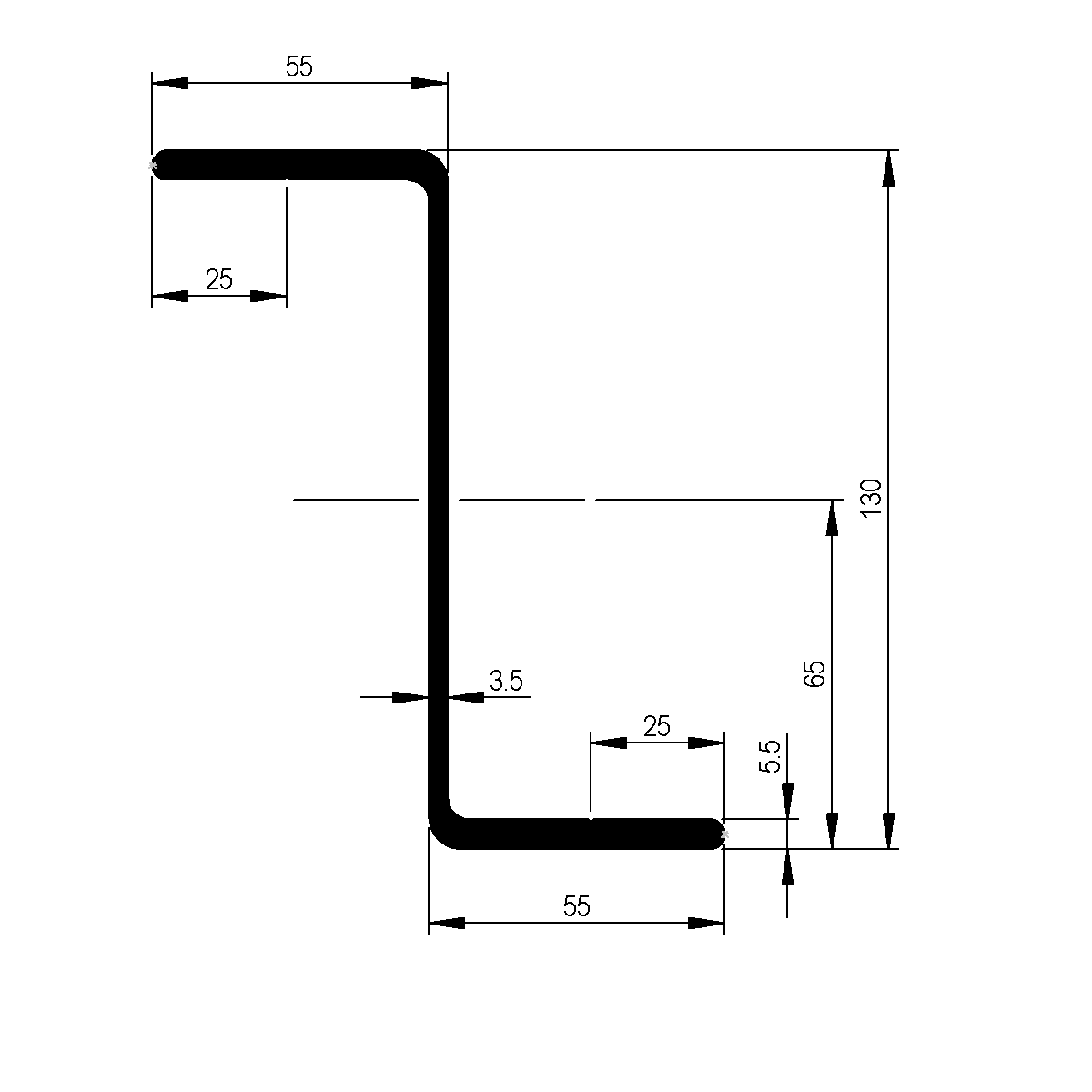 Unterbauträger Z-Profil zu Pritschen Unterbau / EN 755-9