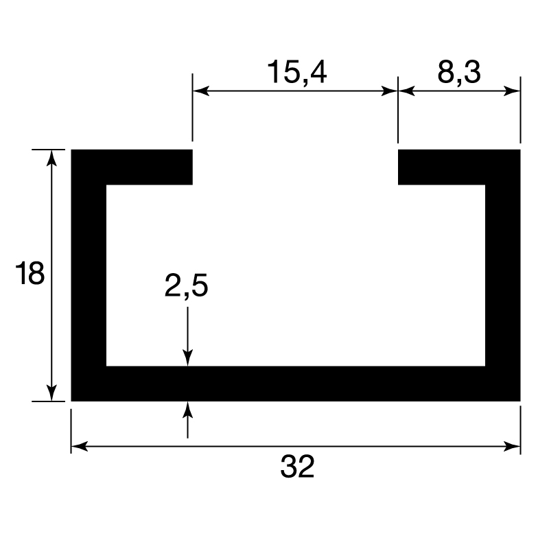 C-Elektroapparaterost-Profil / EN 755-2 / EN 755-9