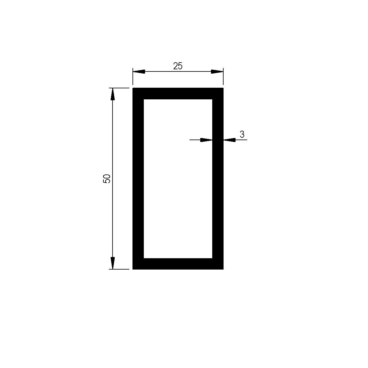 tube rectangulaire filé / EN 755-8