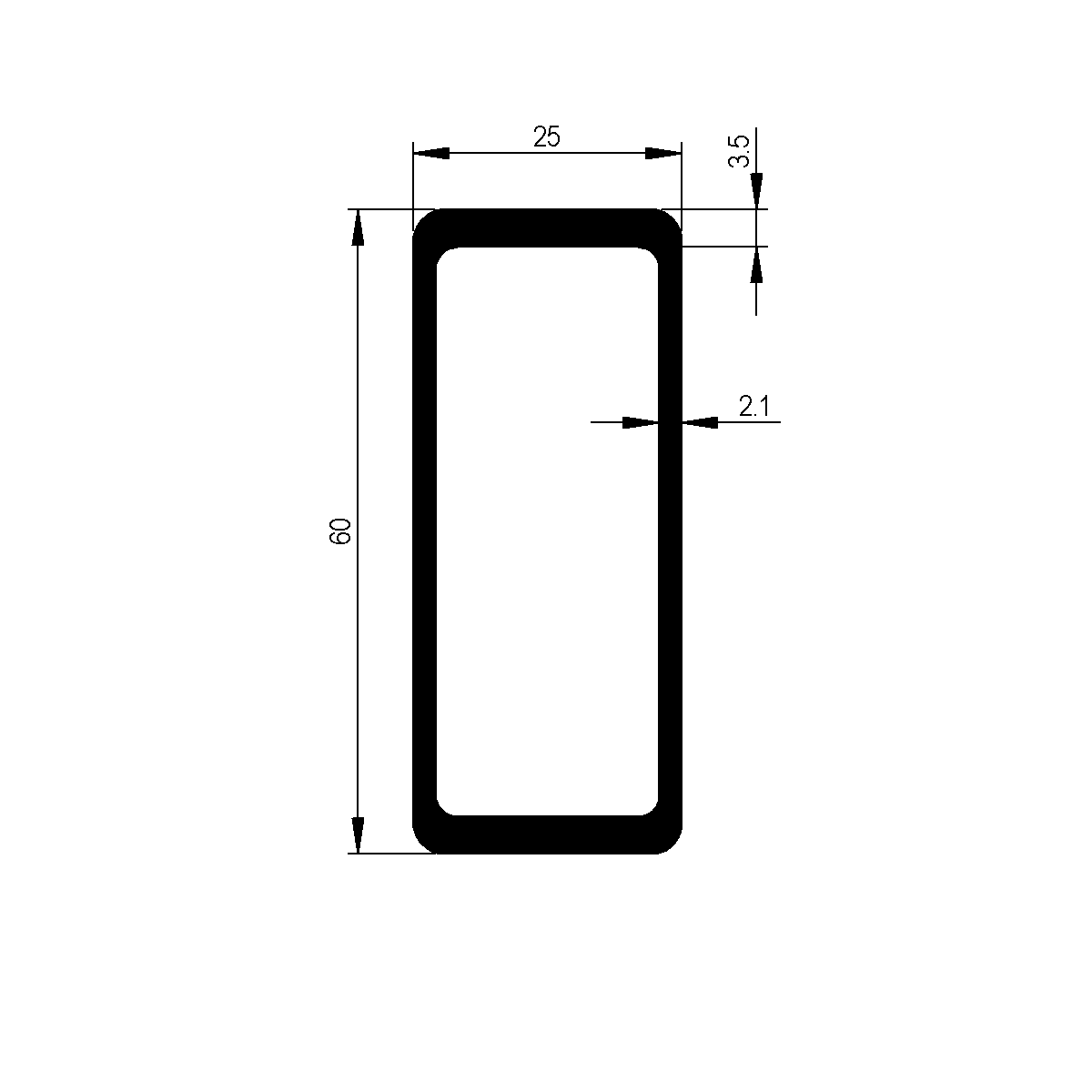 tube rectangulaire filé spécial / EN 755-9