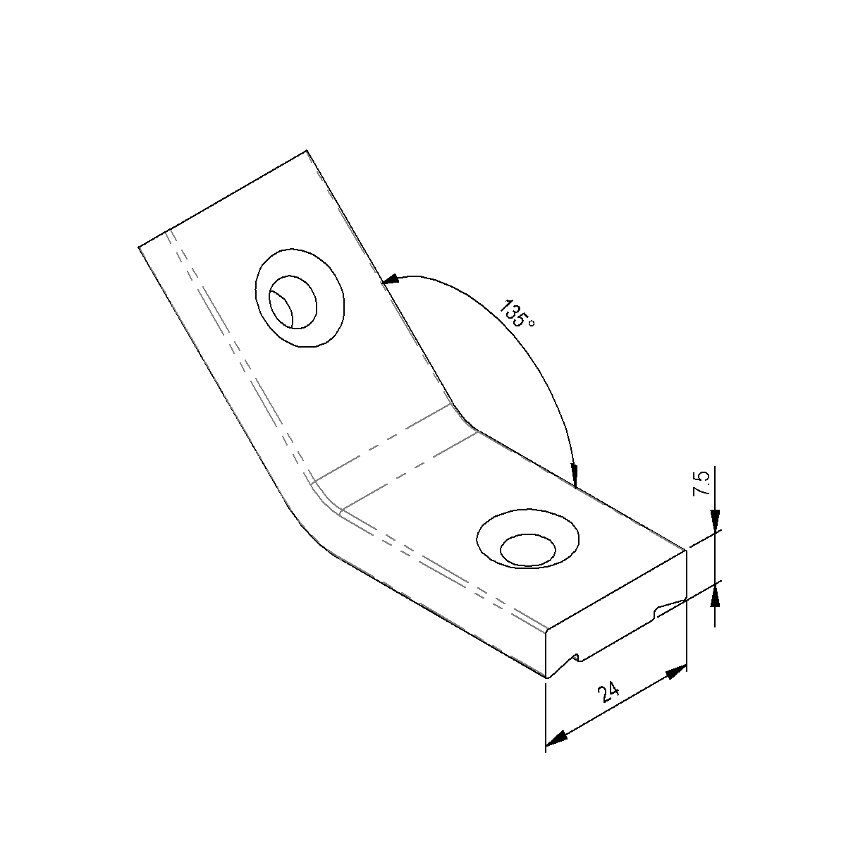 Cornière de fixation M6 sur système Veraflex