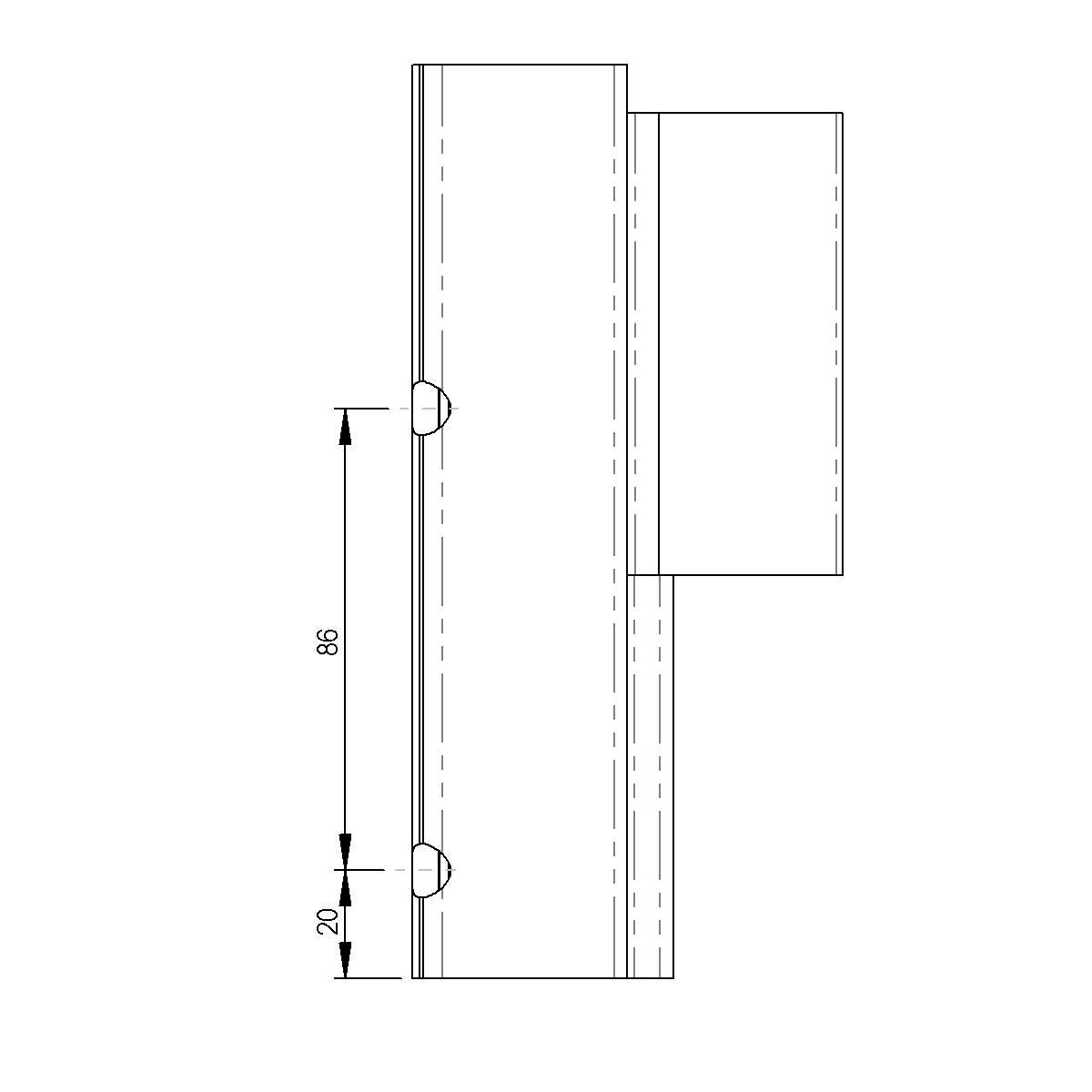 Angle de rive sur profilé en rive plate forme