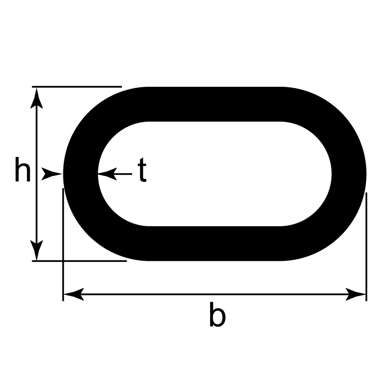 Tube ovale filé / EN 755-2 / EN 755-9