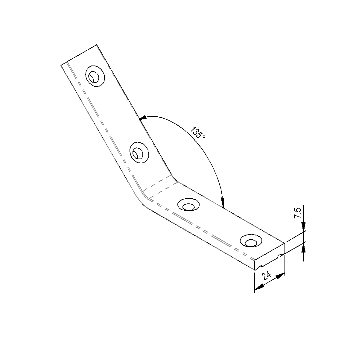 Cornière de fixation M6 sur système Veraflex