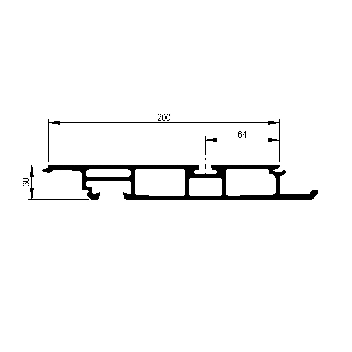 Bodenplankenprofil 30 feingeriffelt Airline zu Pritschen Plattform / EN 755-9