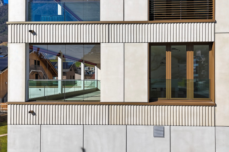 Detailaufnahme Glasfaserbetonfassade