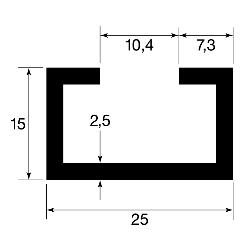 C-Elektroapparaterost-Profil / EN 755-2 / EN 755-9