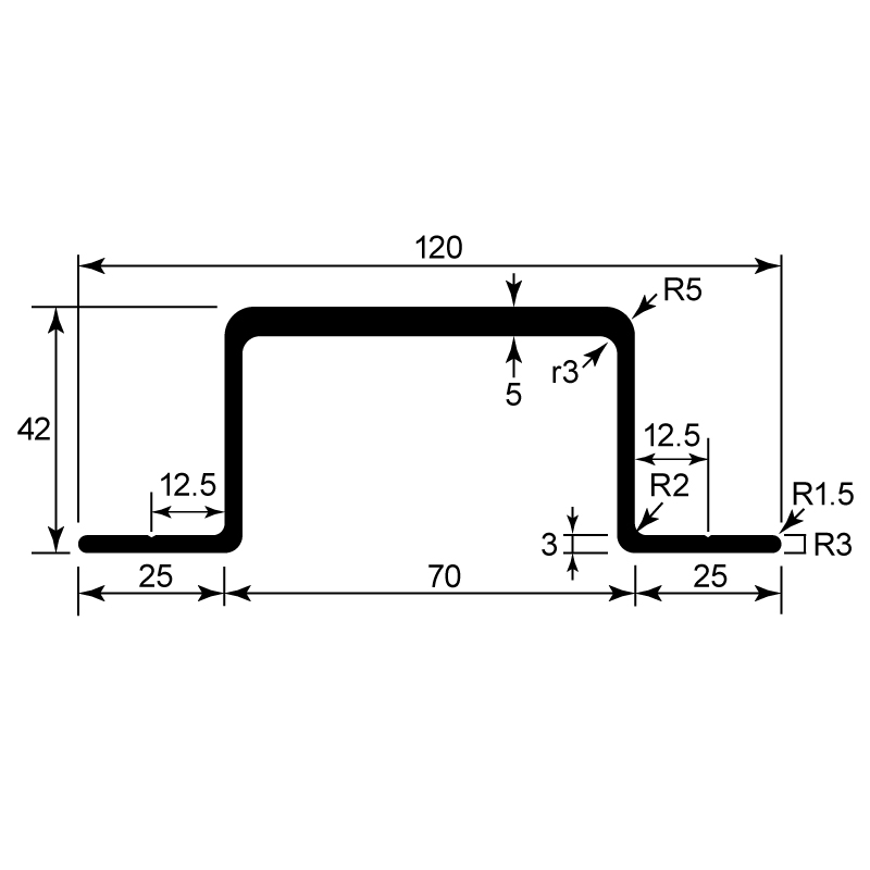 Hutprofil gepresst / EN 755-2 / EN 755-9