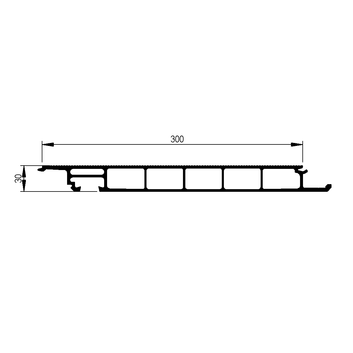 Profilé de plancher 30 strié creux sur plate forme / EN 755-9