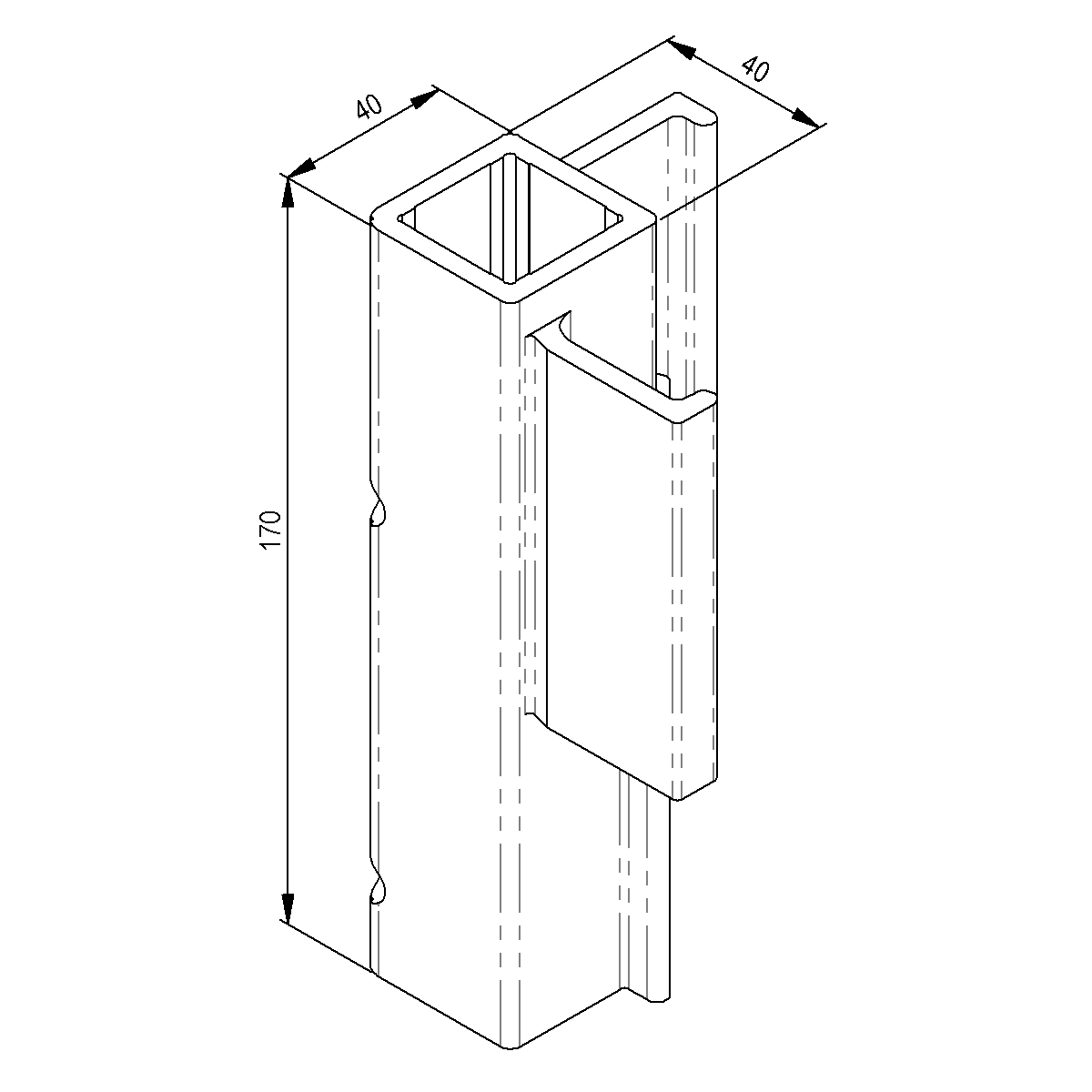 Angle de rive sur profilé en rive plate forme