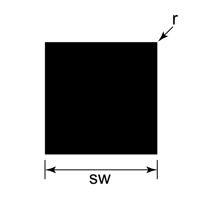 Barre carrée filée avec tolérance d'étiré / EN 755-2 / EN 755-4