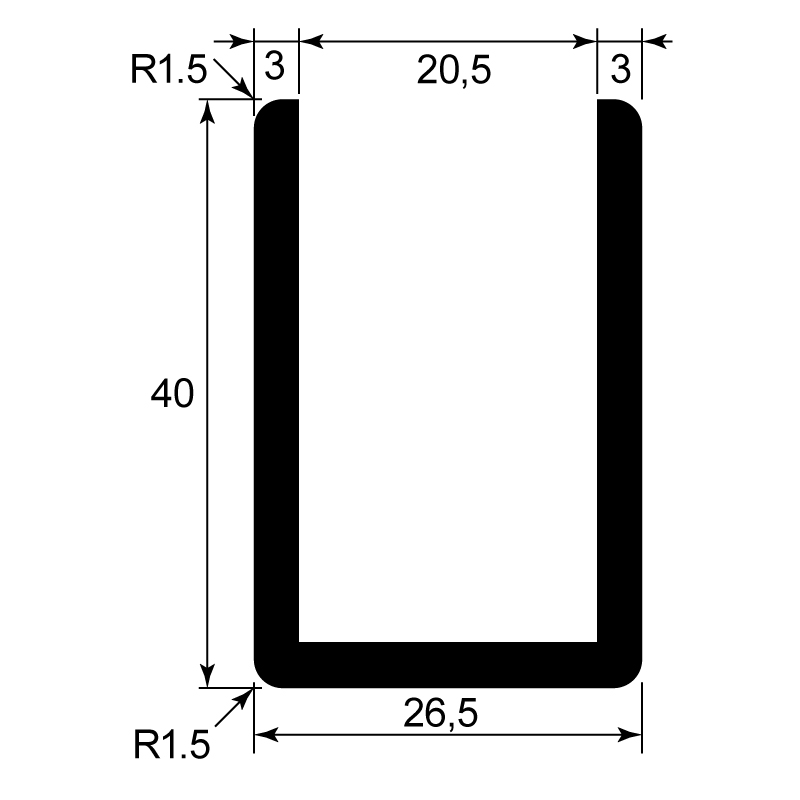 U-Profil gepresst / EN 755-2 / EN 755-9
