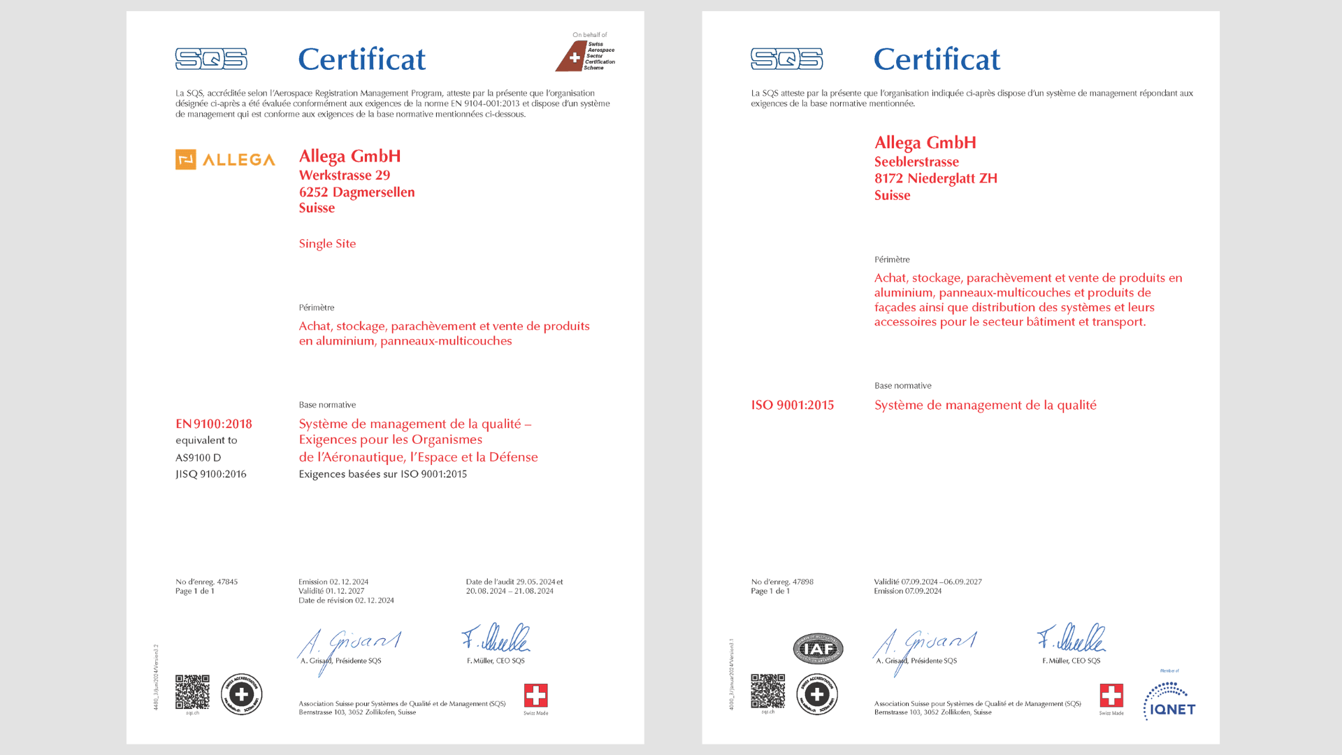 Neue EN 9100-Zertifizierung